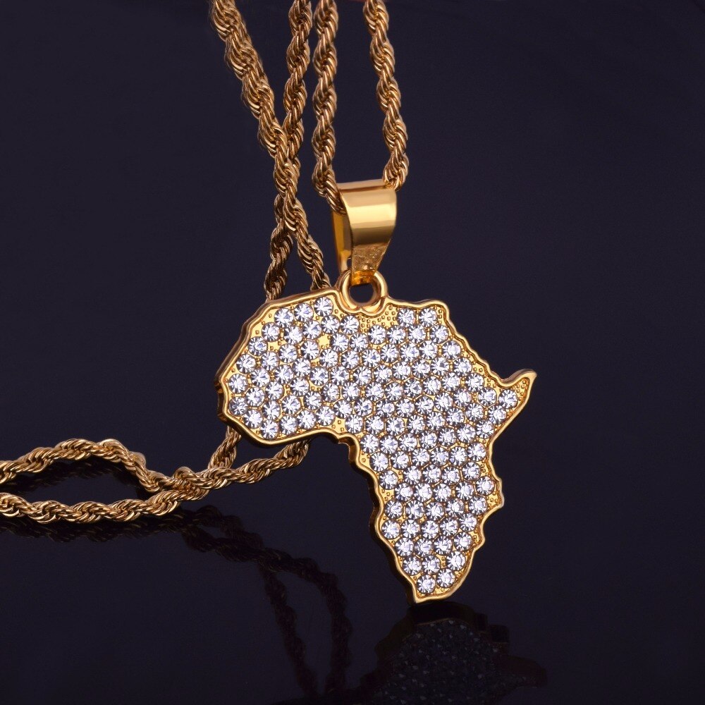 Africa Necklace | Africa Pendant | Hip Hop Jewelry Pendants