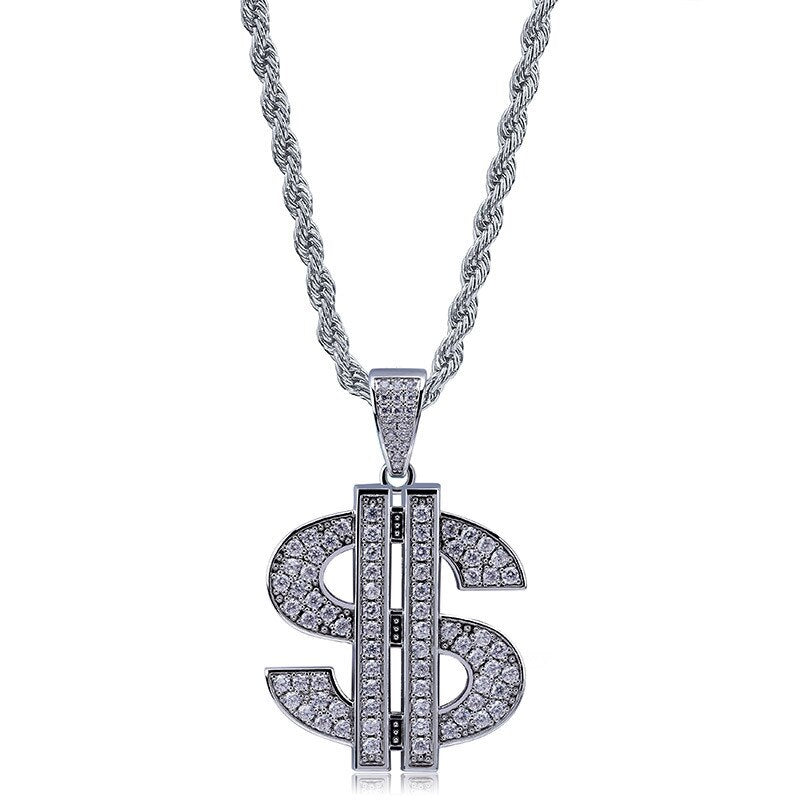 Gold Chain with Dollar Sign | Iced Out