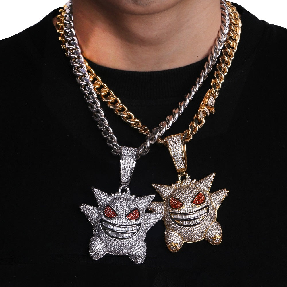 Big Hip Hop Gold Pendants | Big Hip Hop Pendants | Silver Ghost Pendant