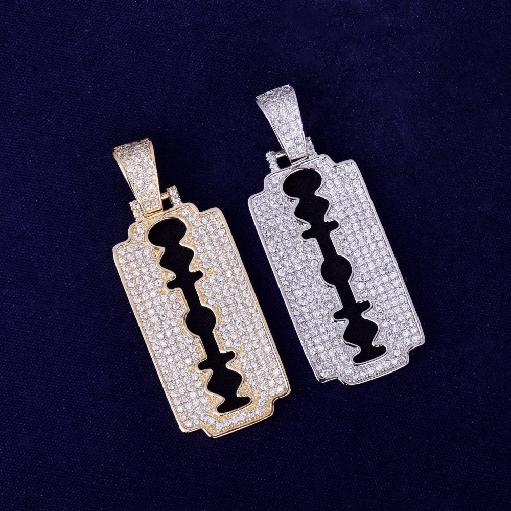 Razor Blade Necklace | Razor Blade Pendant | Gold Razor Blade Pendant