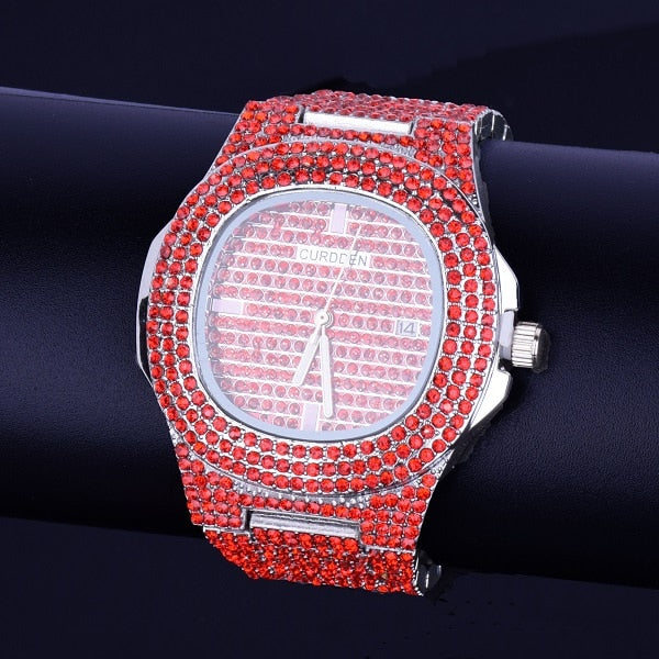 Blue Diamond Mens Watch | Blue Diamond Watch | Multi Color Diamond Watches