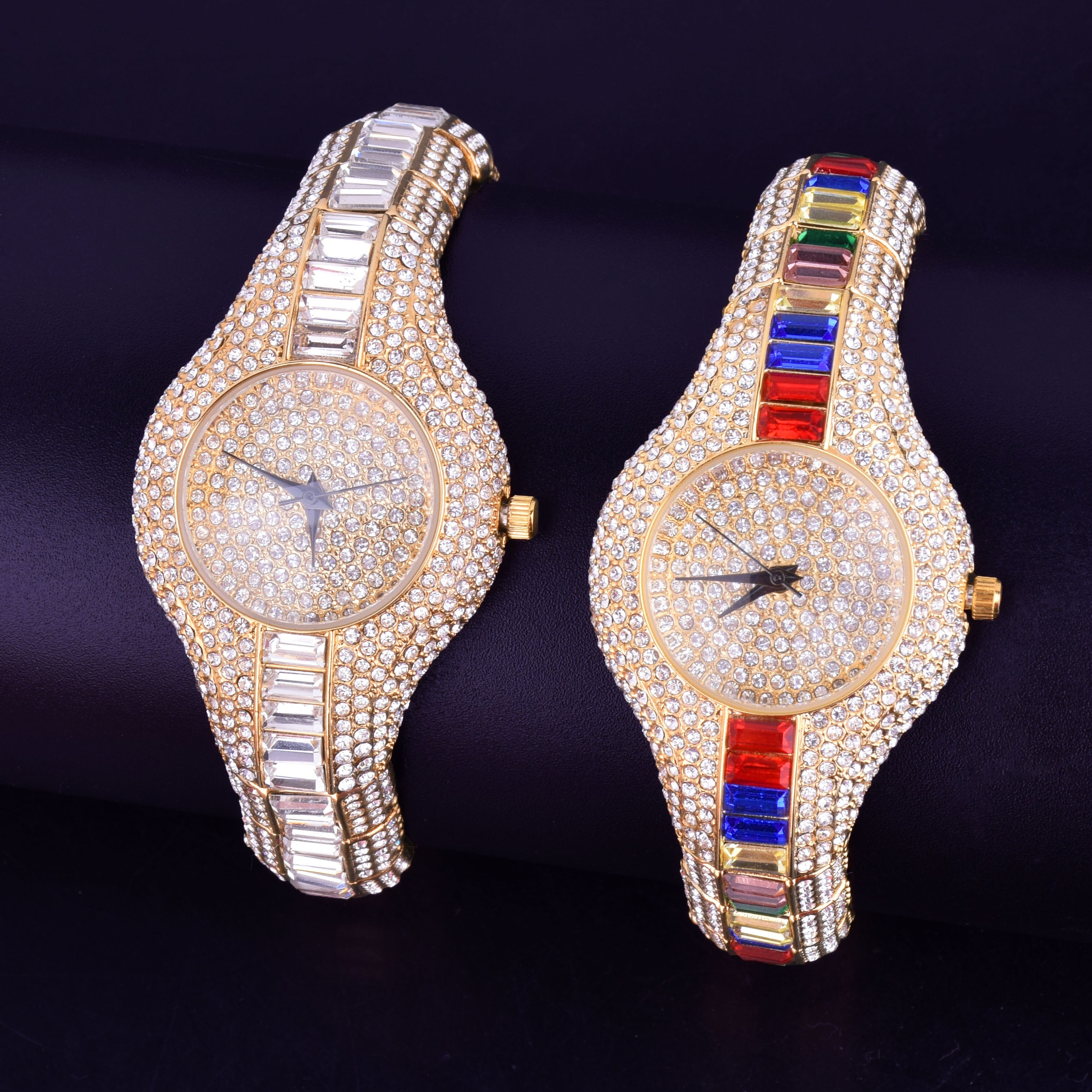 Men's Rainbow Crystals Watch | Womens Diamond Watch