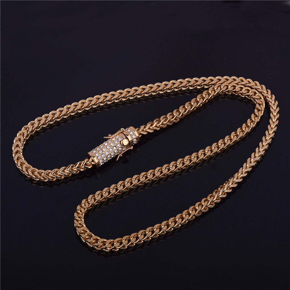 8mm | Franco Chain | Mens Gold Franco Necklace | 24" long