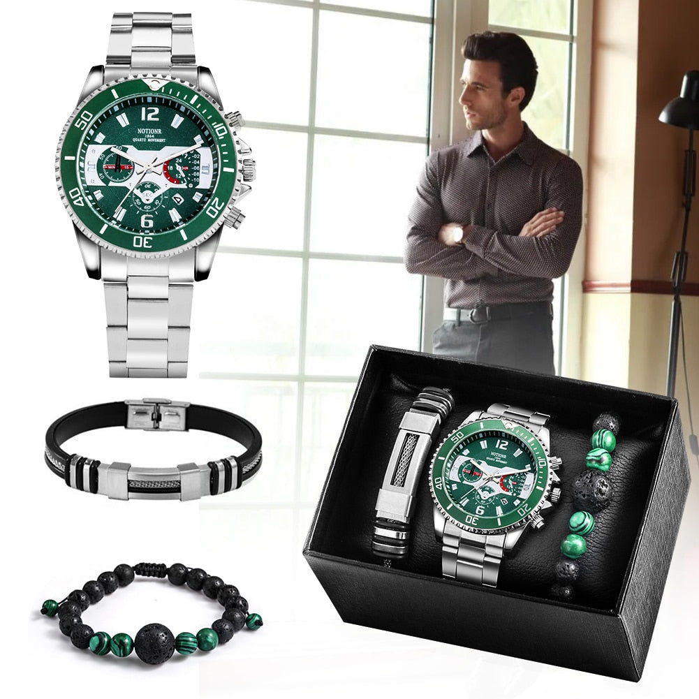 Watch Bracelet Set | Mens Watch Gift Set