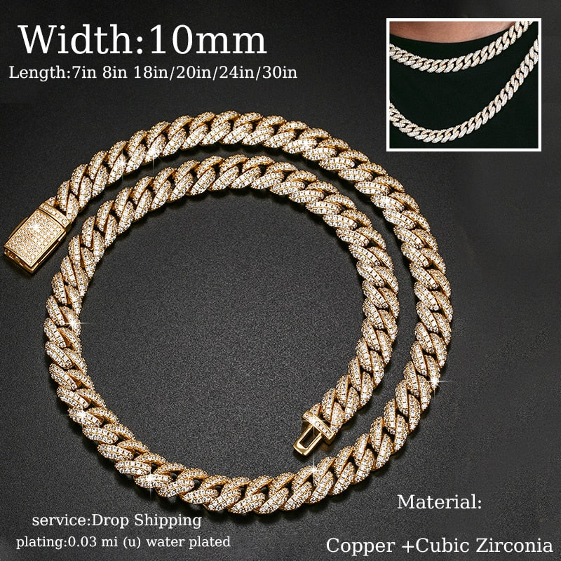 8mm - 20mm | Iced Out Miami Cuban Link Chains | Diamond Miami Cuban Link Chain