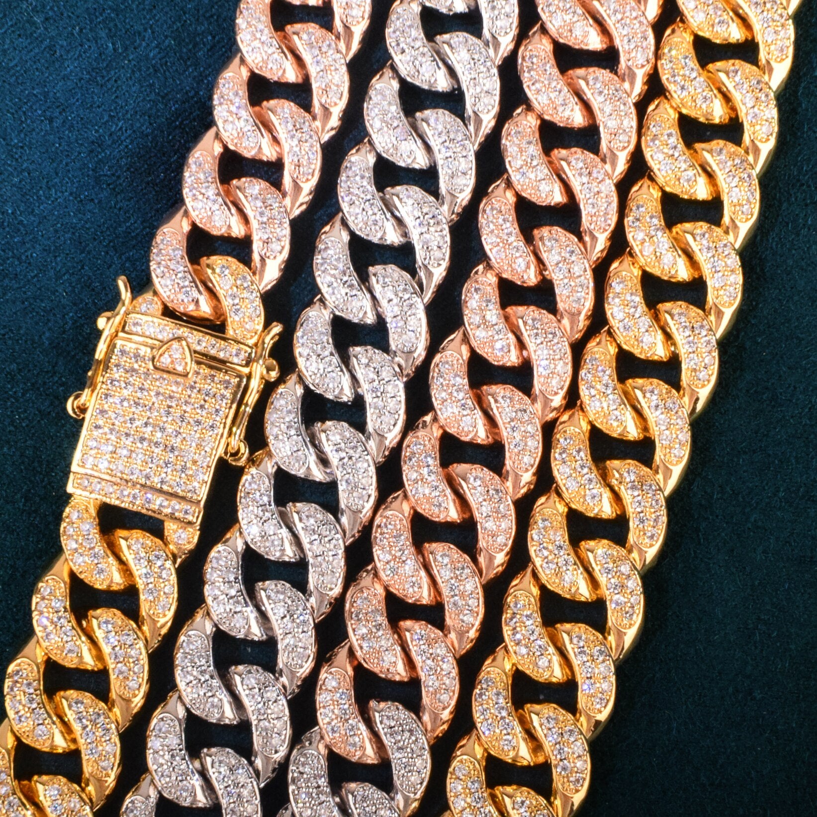 12mm Cuban Link Chain | Womens Cuban Link Chain | Colorful Cuban Link Chain