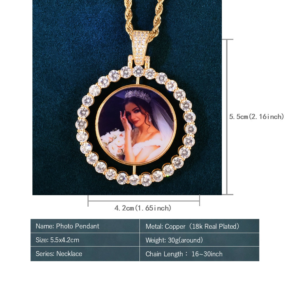 Double Sided Photo Necklace | Custom Photo Pendant Necklace