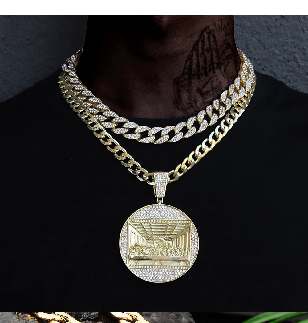 Iced Out Jewelry | Last Supper Pendant | Hip Hop Jewelry Pendants