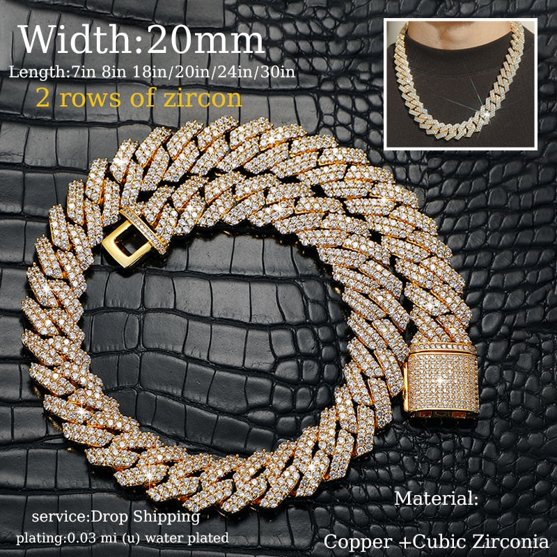 8mm - 20mm | Iced Out Miami Cuban Link Chains | Diamond Miami Cuban Link Chain