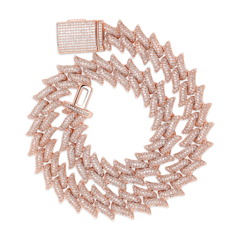 16mm Cuban Link Chain | Mens Rose Gold Cuban Link Chain