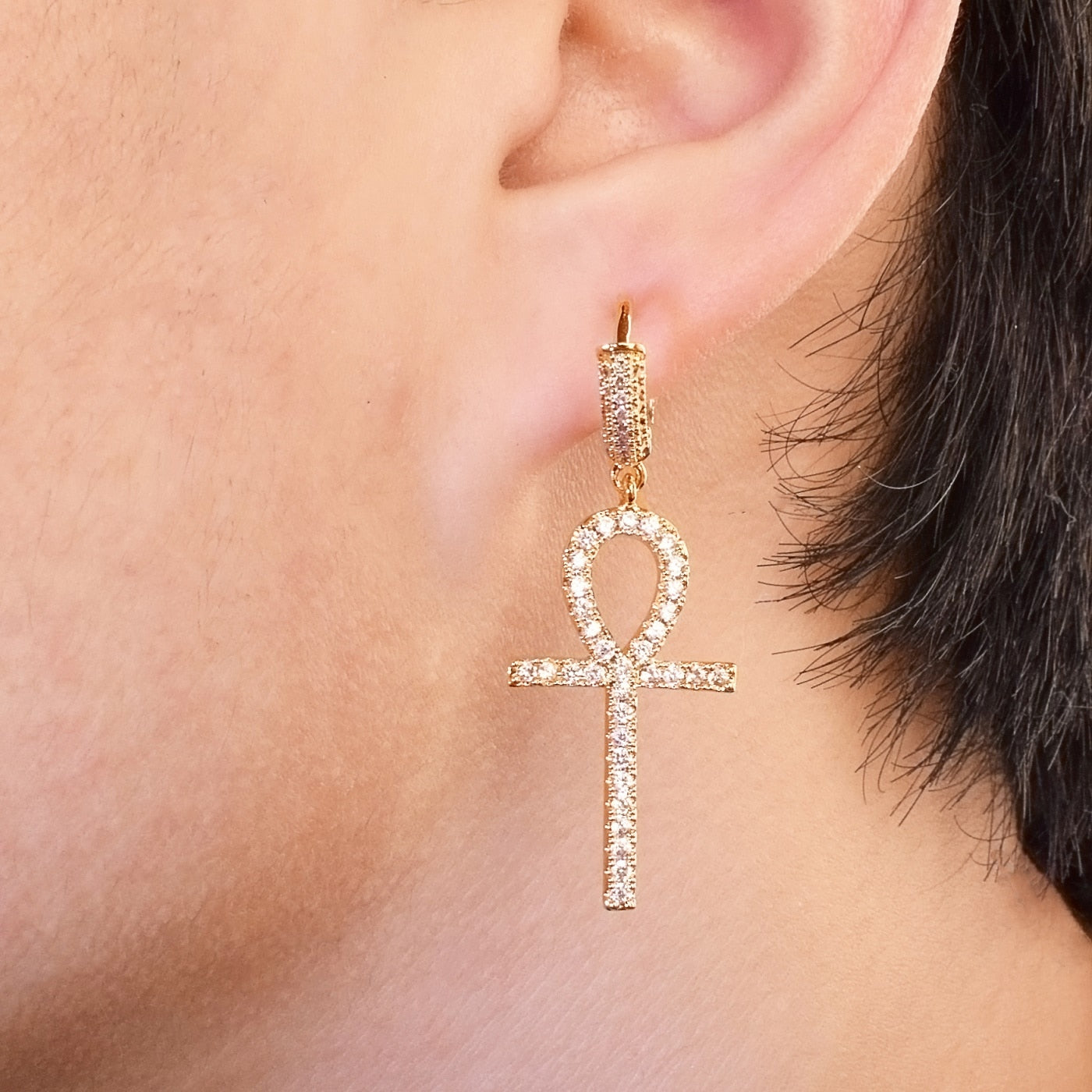 Ankh Earrings | Mens Dangle Earrings | Men Dangling Earrings