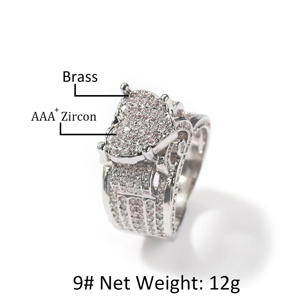 Diamond Hip Hop Rings | Mothers Day Rings | Valentines Day Rings