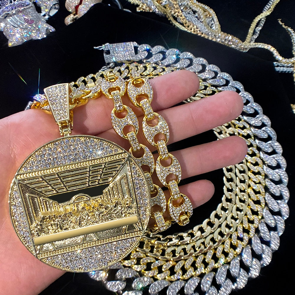 Iced Out Jewelry | Last Supper Pendant | Hip Hop Jewelry Pendants