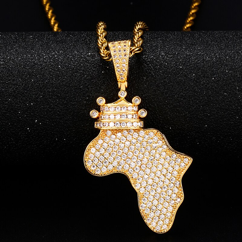 Africa Pendant | Gold Africa Pendant | Africa Necklace