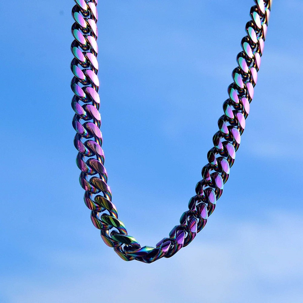 10mm or 14mm Cuban Link Chain | Stainless Steel Cuban Link Chain | Colorful Cuban Link Chain