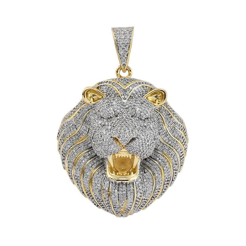 Lion Pendant | Gold Lion Head Pendant | Hip Hop Jewelry Pendants