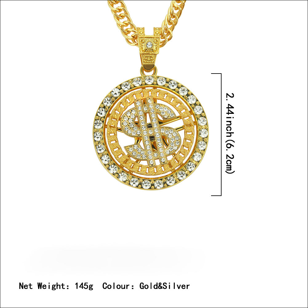 Dollar Sign Necklace | Gold Chain with Dollar Sign | Chain with Dollar Sign