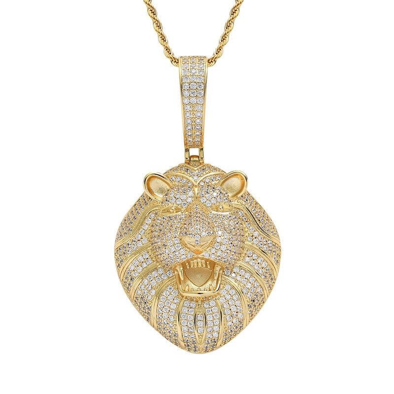 Lion Head Pendant | Gold Lion Head Pendant