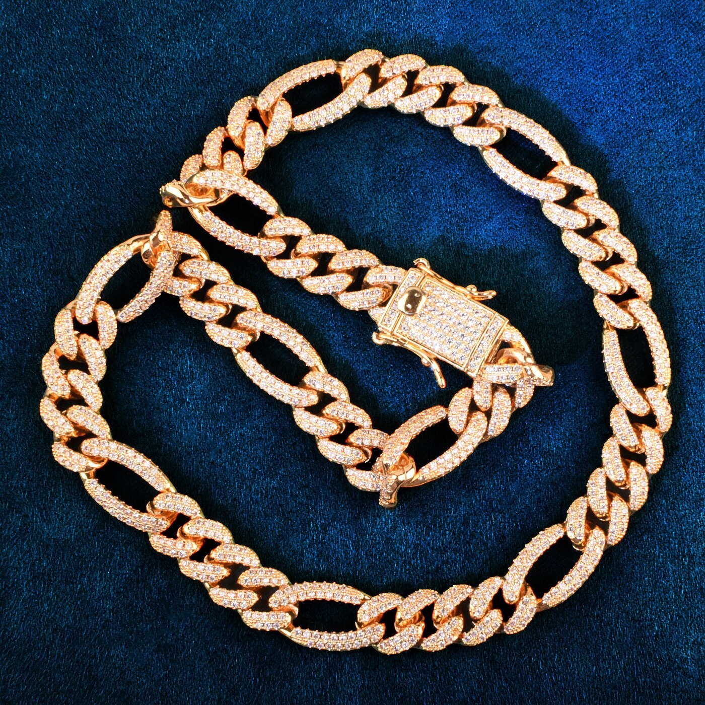 8mm | Figaro Chain Gold | Figaro Link Chain | Mens Gold Figaro Chain