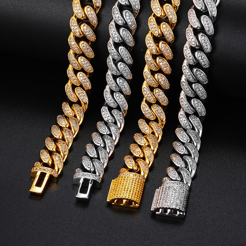 12mm Cuban Link Chain | Miami Cuban Link Chain Gold | Miami Cuban Link Chain Silver