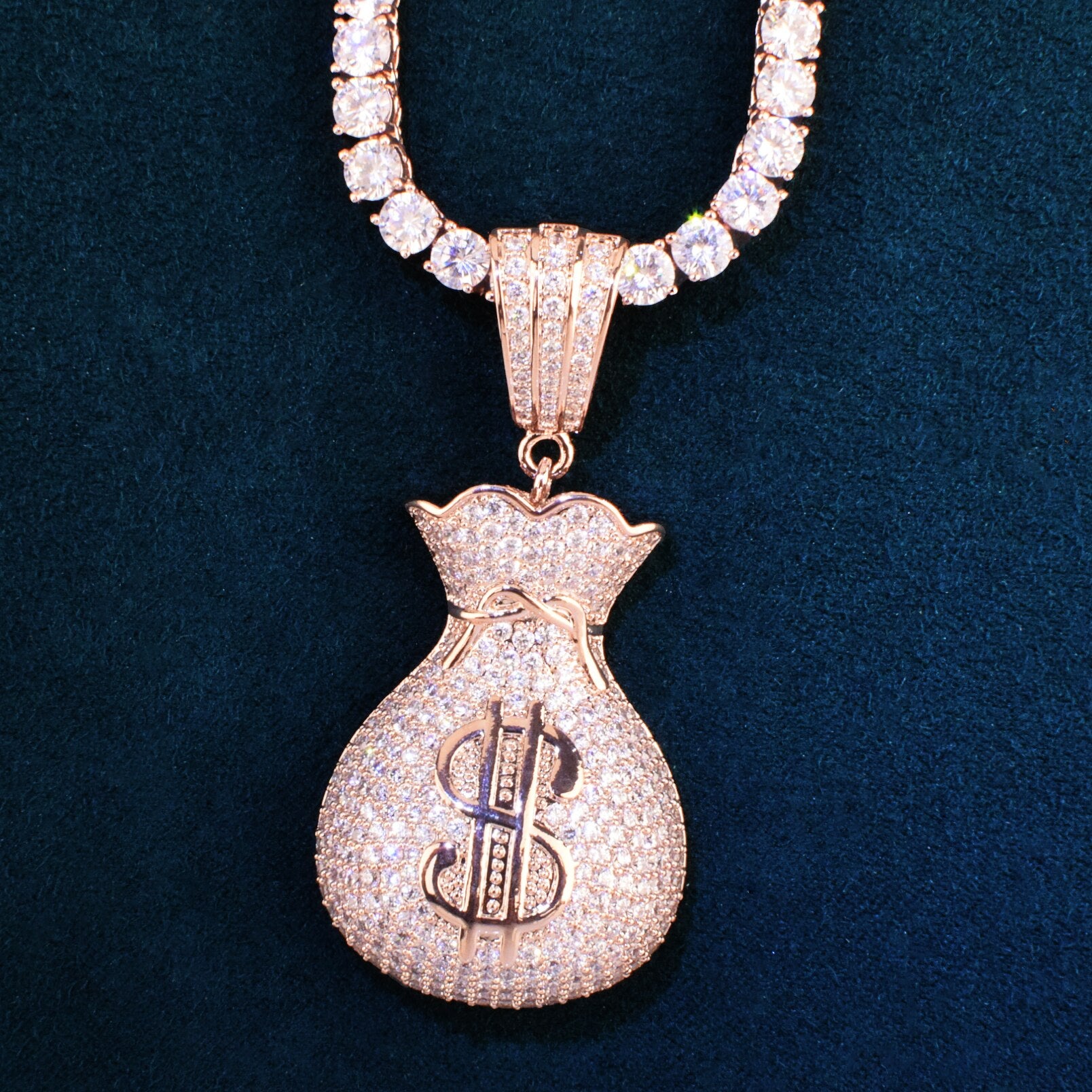 Money Bag Pendant | Money Bag Pendant Gold | Hip Hop Jewelry Pendants