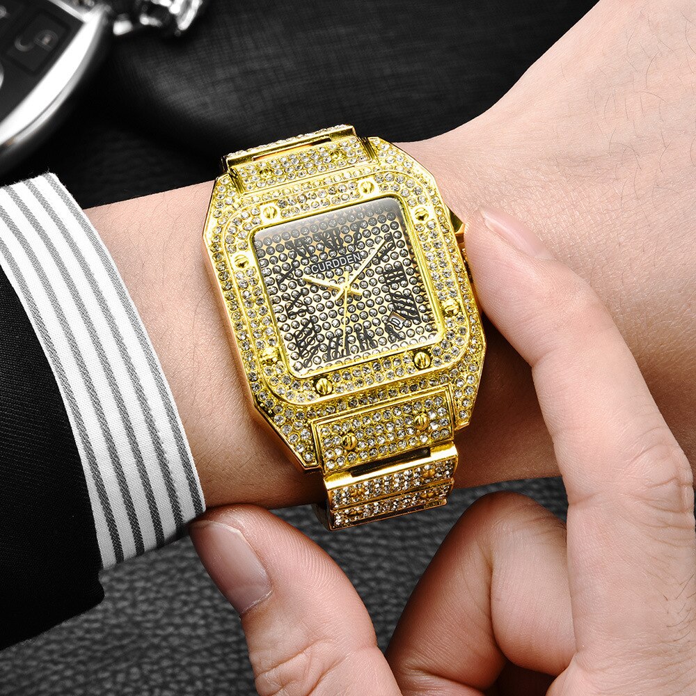 Black Diamond Watch | Black Crystal Diamond Watch for Men