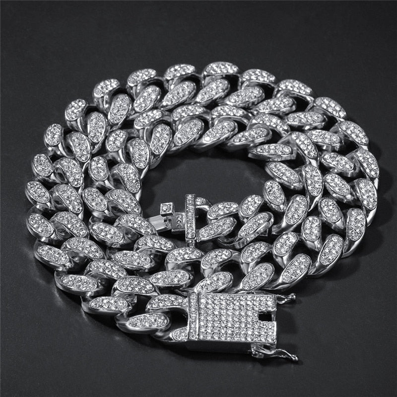 20mm Cuban Link Chain | Diamond Miami Cuban Link Chain | Iced Out Cuban Link Chains