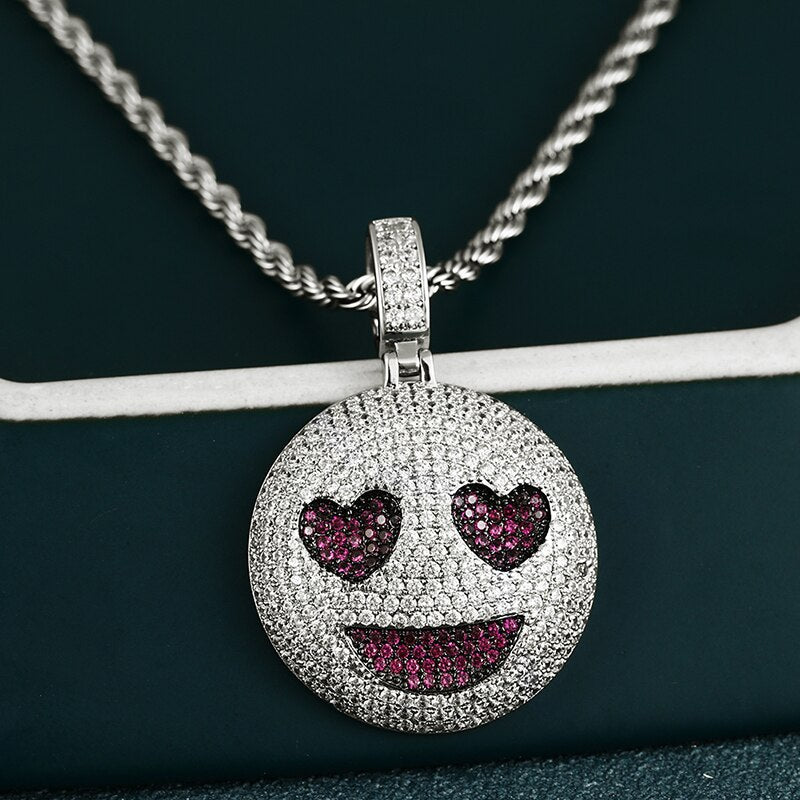 Smiley Face Necklace | Smiley Face Pendant | Emoji Pendant Hip Hop