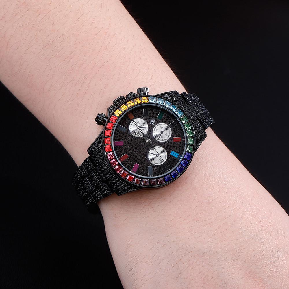 Rainbow Watch | Men's Rainbow Crystals Watches | Men's Designer Rainbow Watches