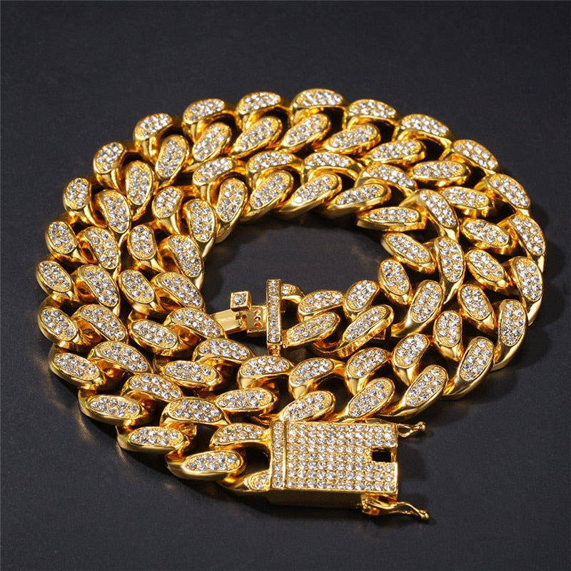 20mm Cuban Link Chain | Diamond Miami Cuban Link Chain | Iced Out Cuban Link Chains