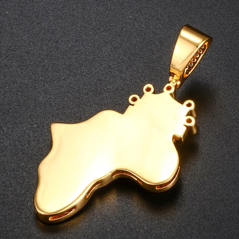 Africa Pendant | Gold Africa Pendant | Africa Necklace