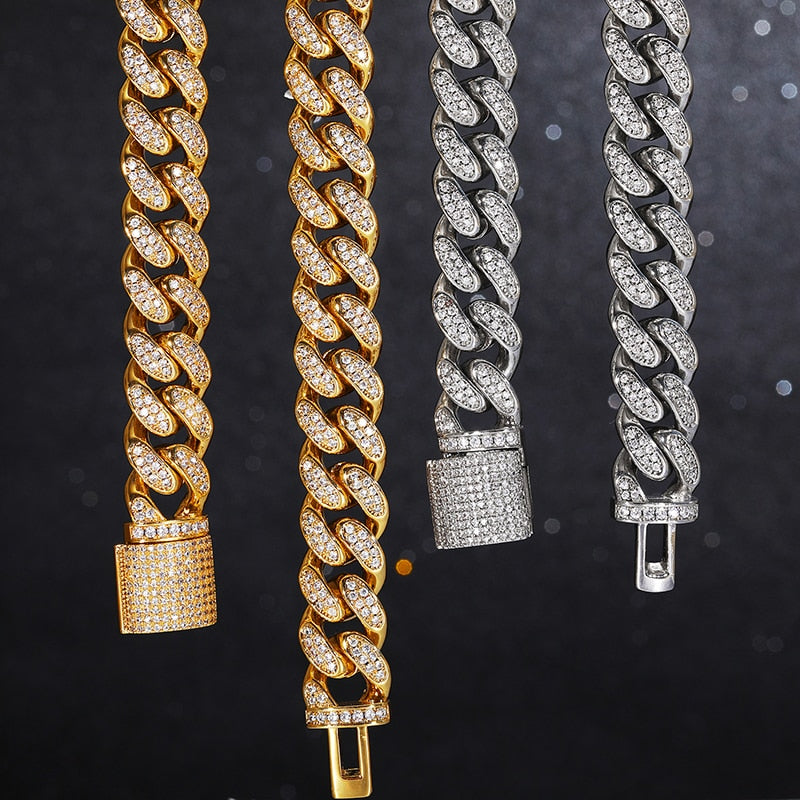 12mm Cuban Link Chain | Miami Cuban Link Chain Gold | Miami Cuban Link Chain Silver