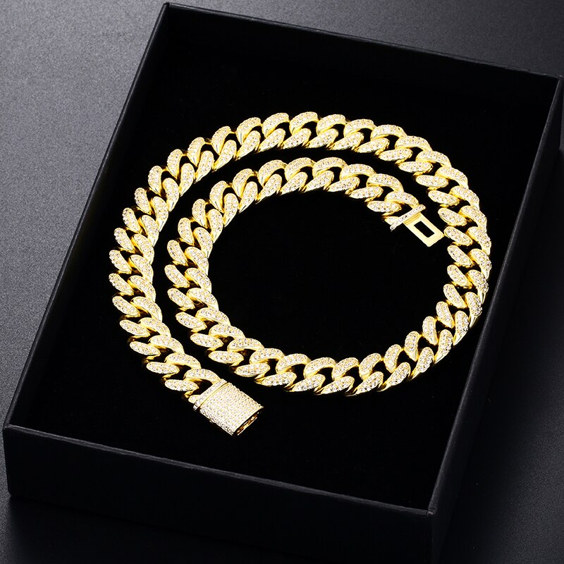 14mm Cuban Link Chain | Curb Link Chain | Diamond Cut Curb Link Chain