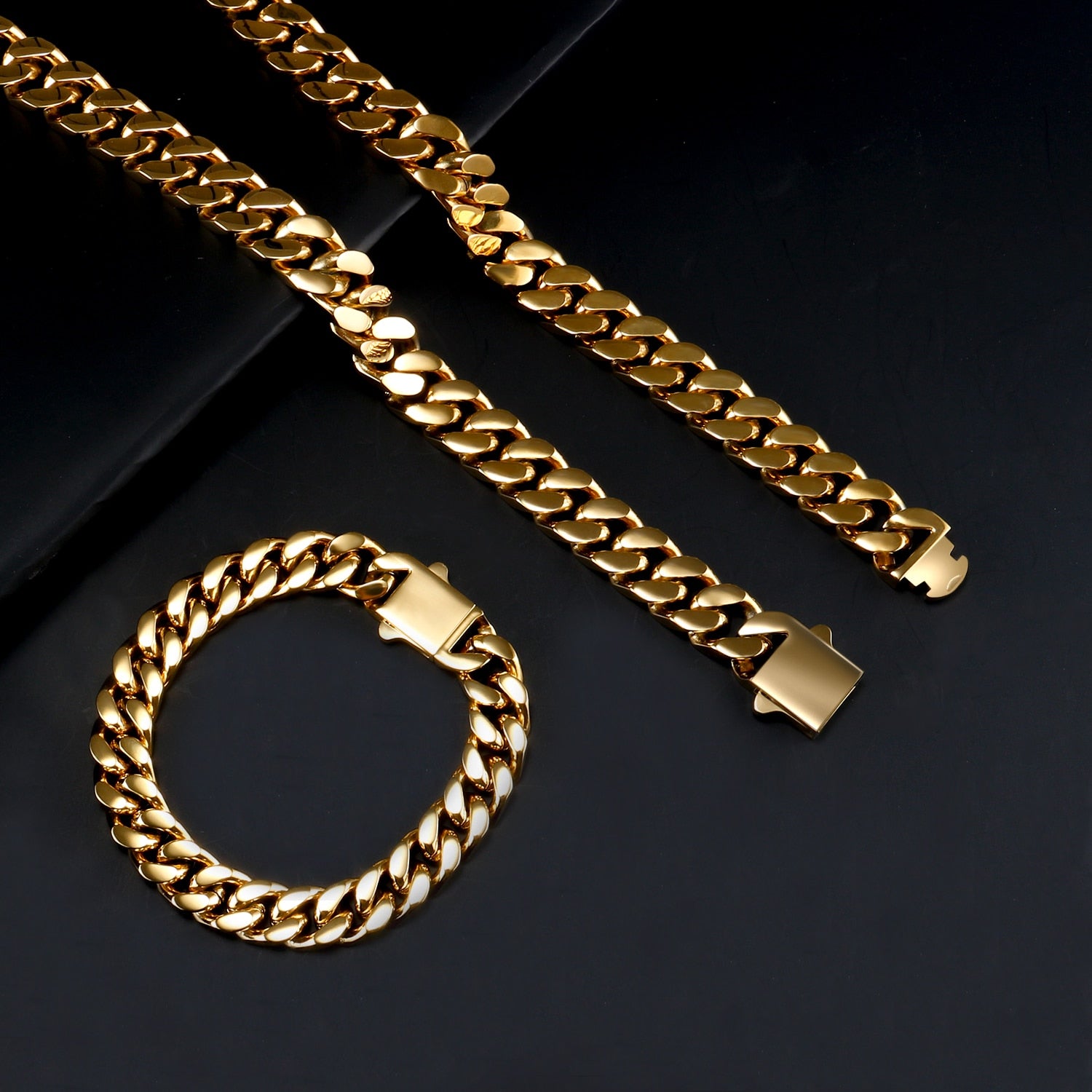 5mm - 18mm | No Fade - Waterproof | Cuban Link Chain | 316L Stainless Steel Cuban Link Chain and Bracelet