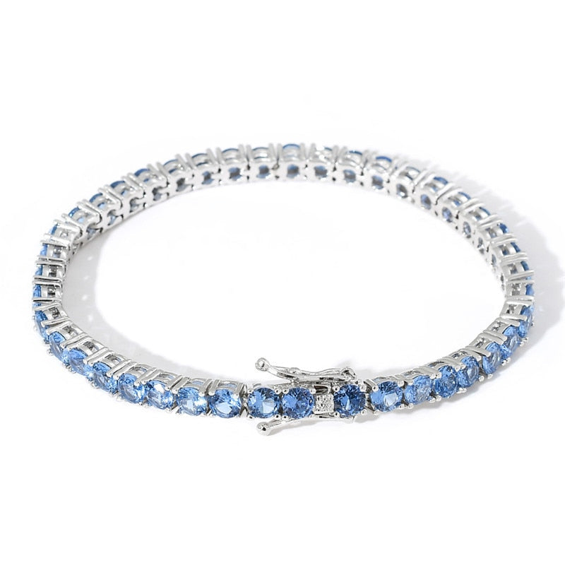 4mm | London Blue Topaz Tennis Bracelet | Blue Diamond Tennis Chain