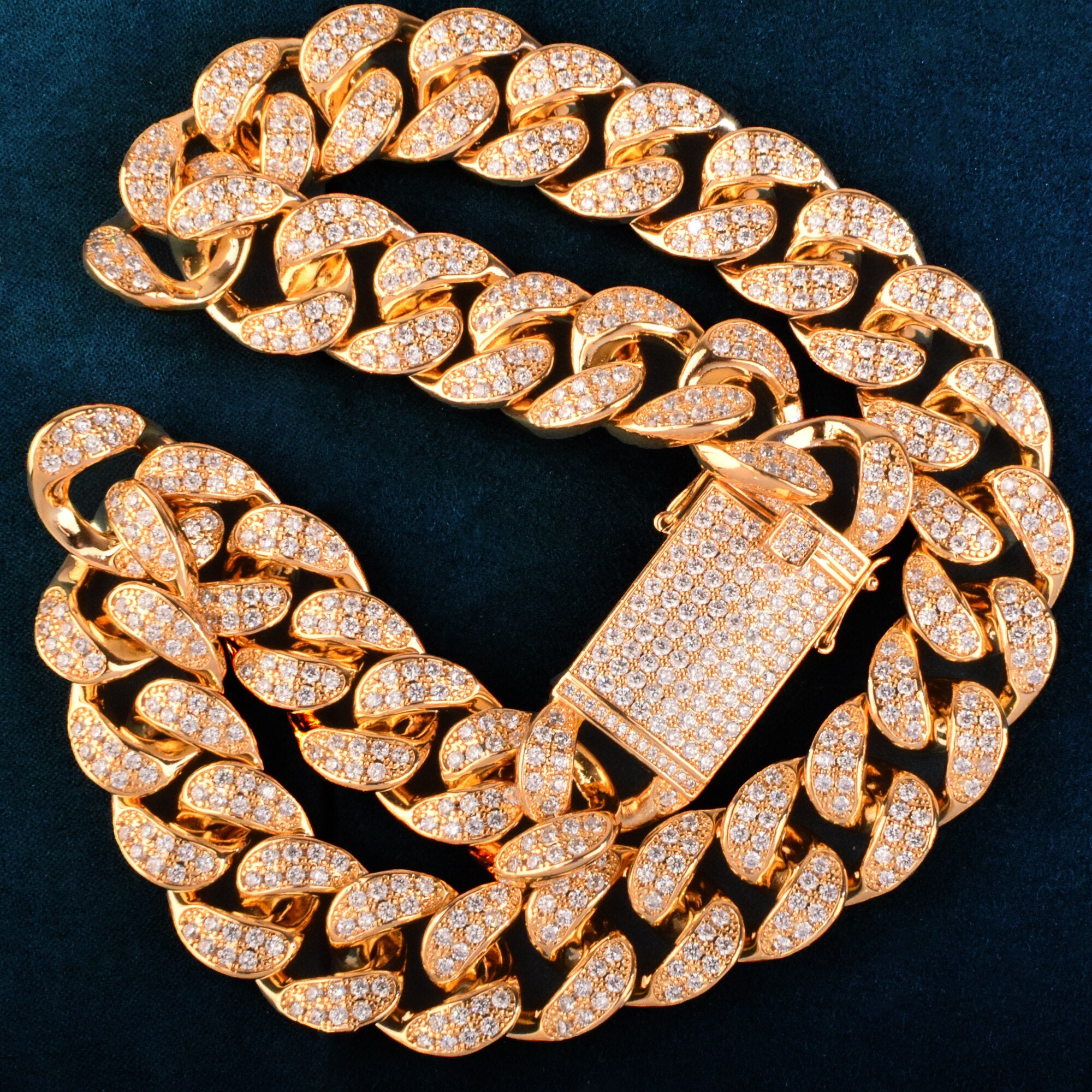 20mm | Miami Cuban Link Chain Gold | Mens Rose Gold Cuban Link Chain