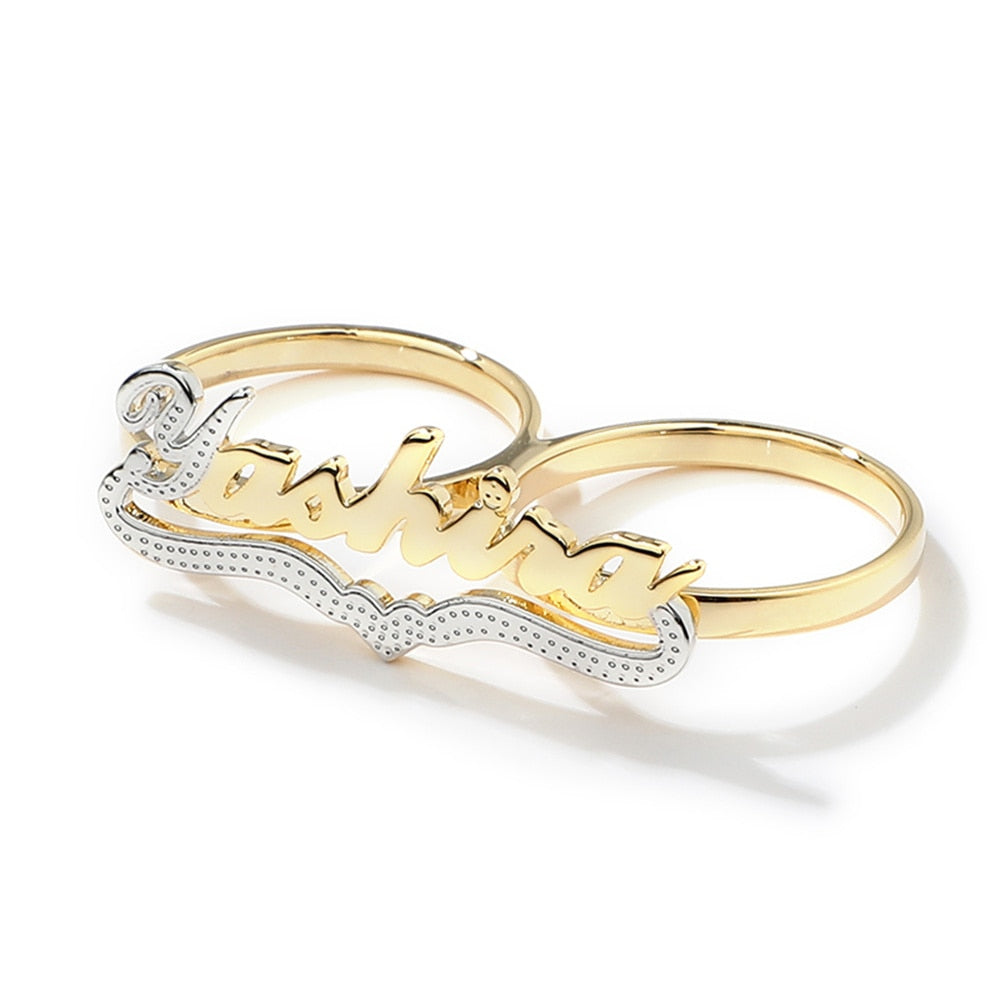 G Letter Name Alphabet Fingure Ring Gold Plated