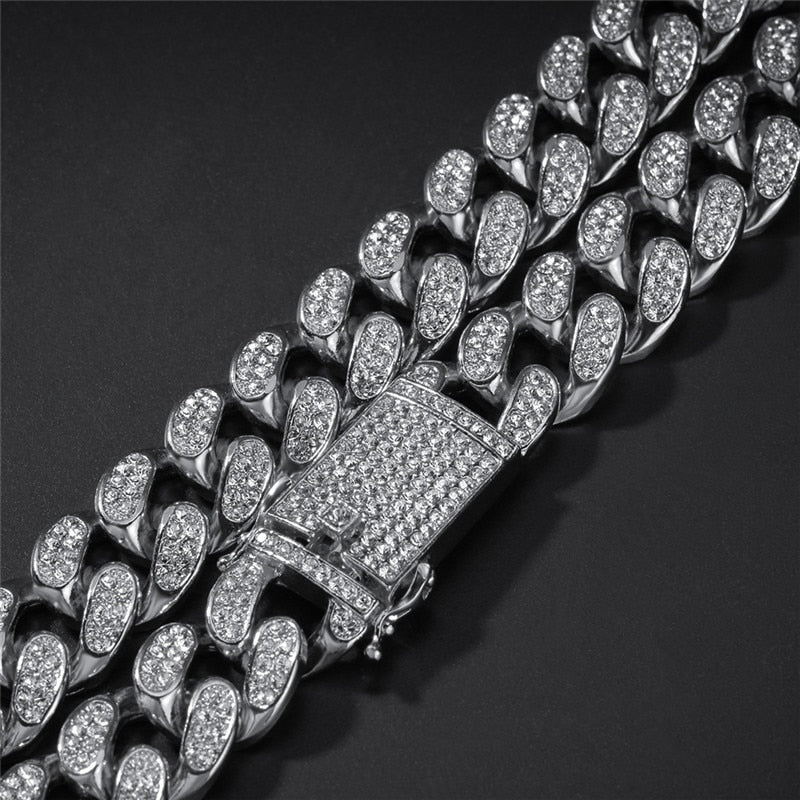 20mm Cuban Link Chain | Diamond Miami Cuban Link Chain | Iced Out Cuban Link Chains