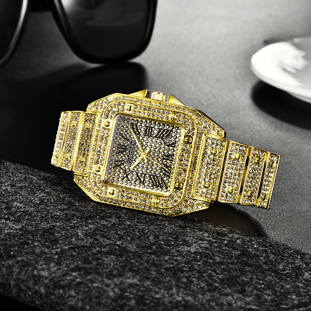 Black Diamond Watch | Black Crystal Diamond Watch for Men