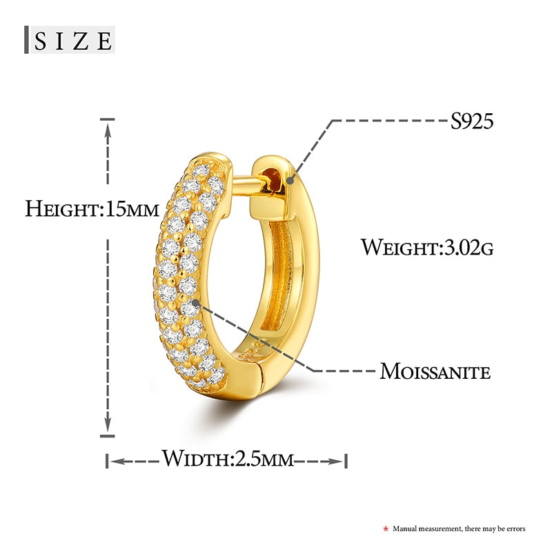 Mens Diamond Huggie Hoop Earrings | Moissanite Huggie Earrings