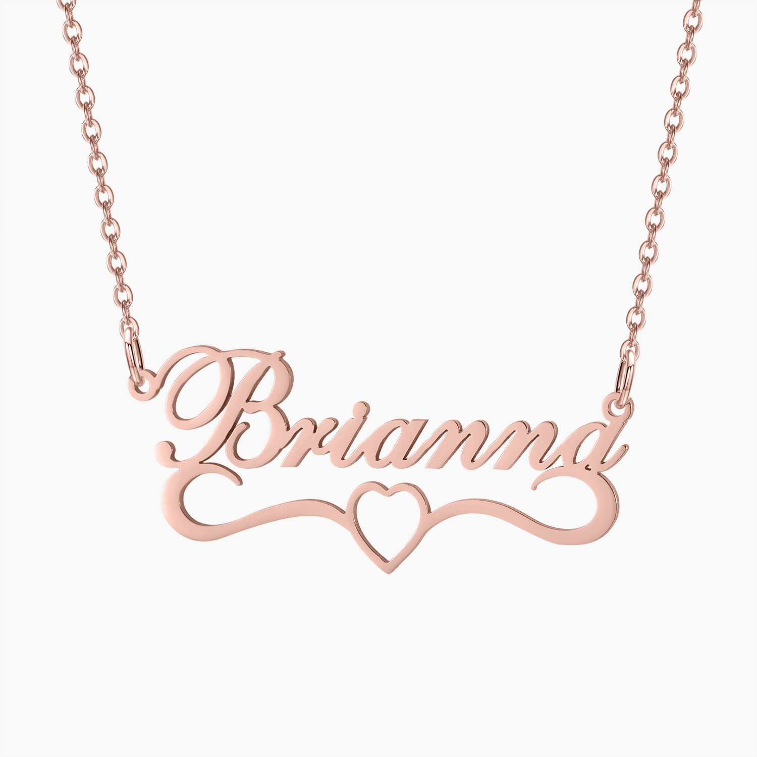 Nameplate Necklace | with Heart - Julri Box