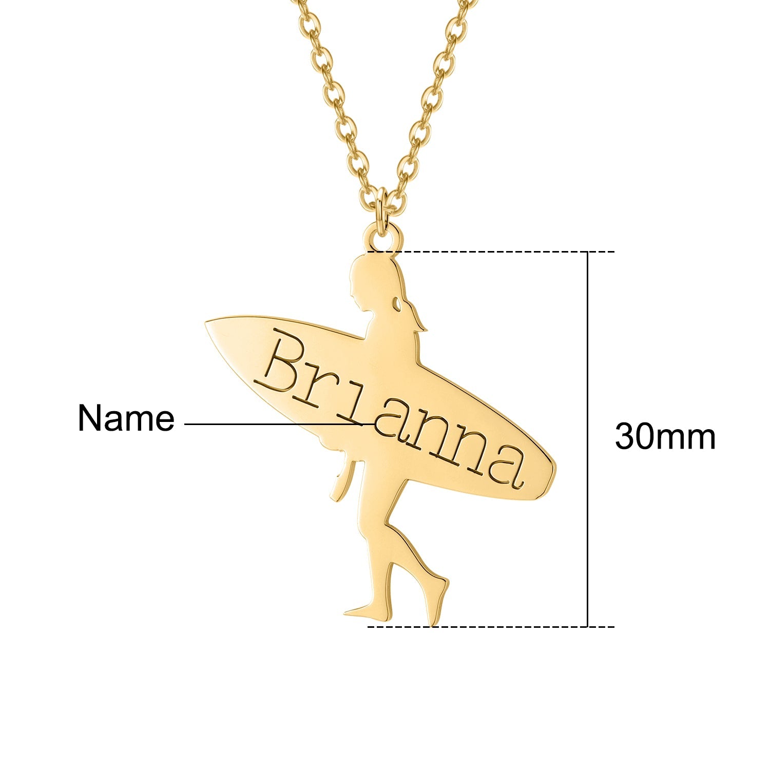 Surfboard Necklace | with Name - Julri Box