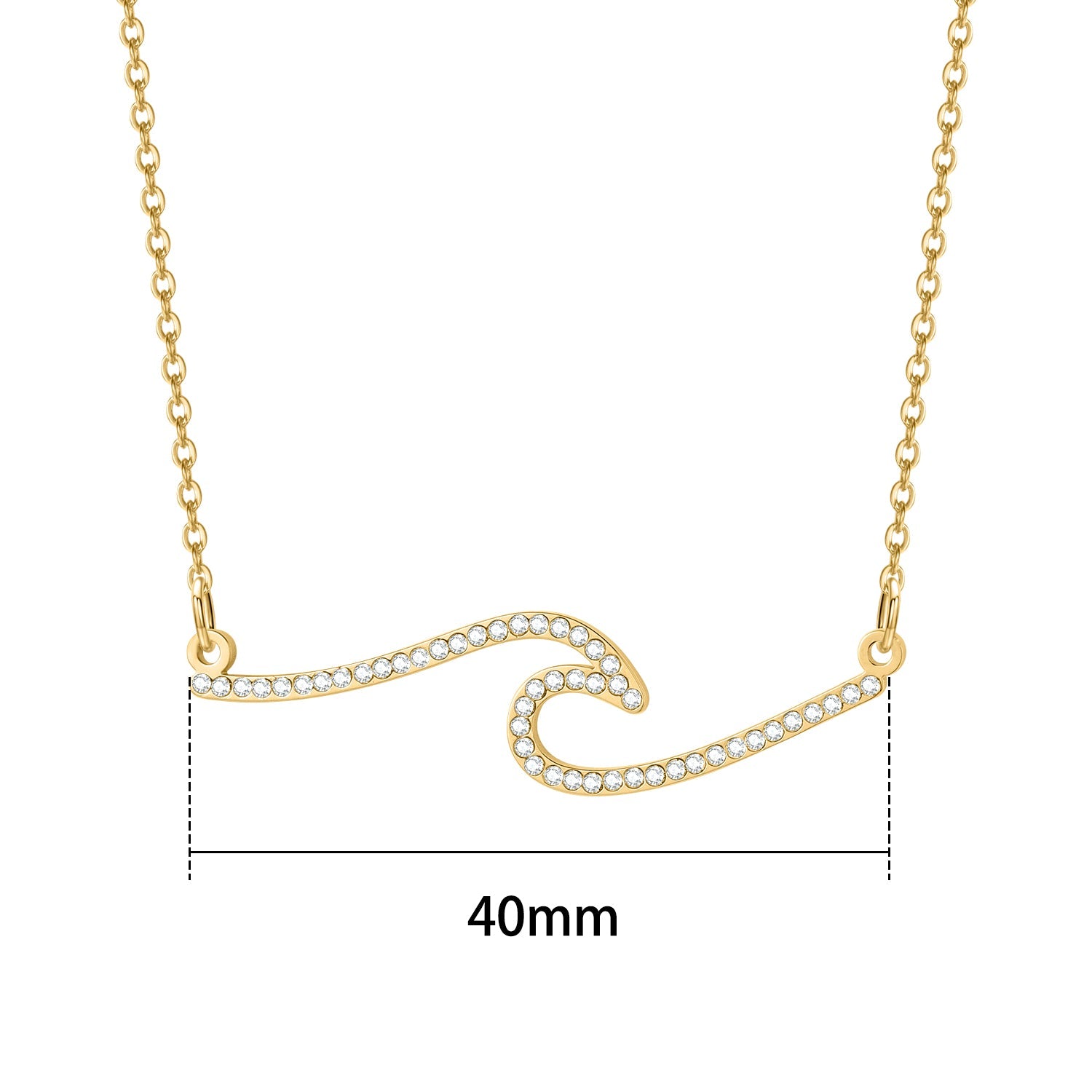 Diamond Wave Necklace SN316 - Julri Box