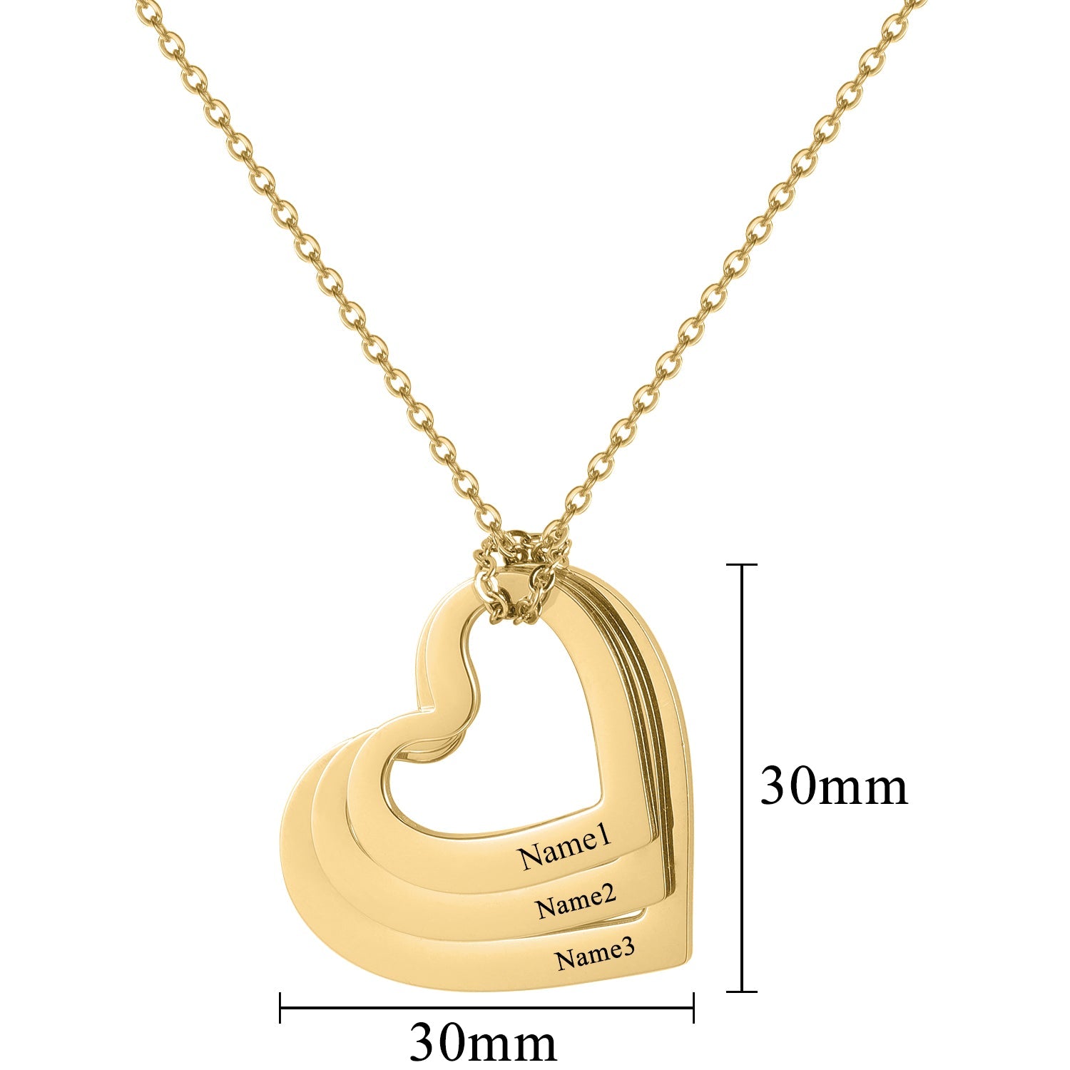 Heart Engraved Name Necklace DN291 - Julri Box