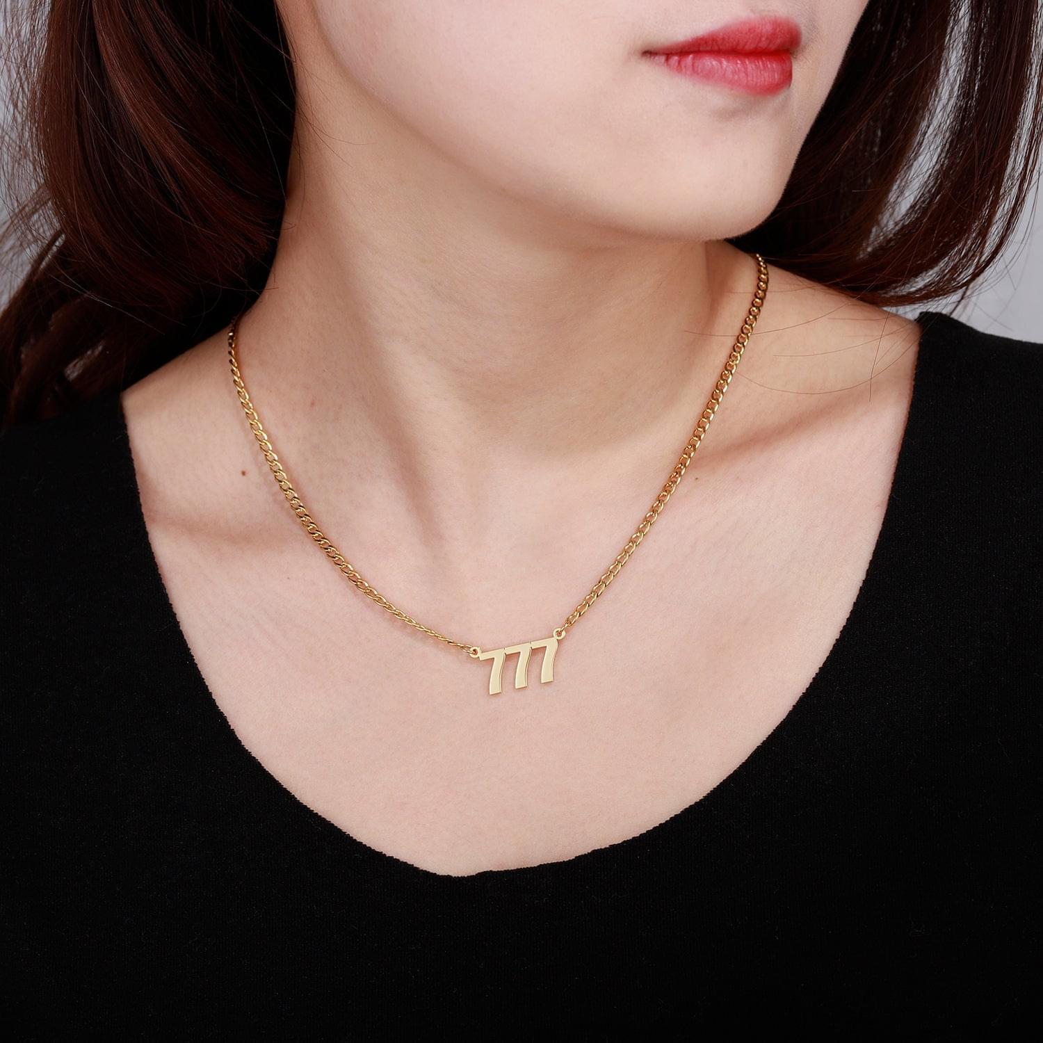 18k Gold | Angel Number Necklace | Custom Number Neckalce