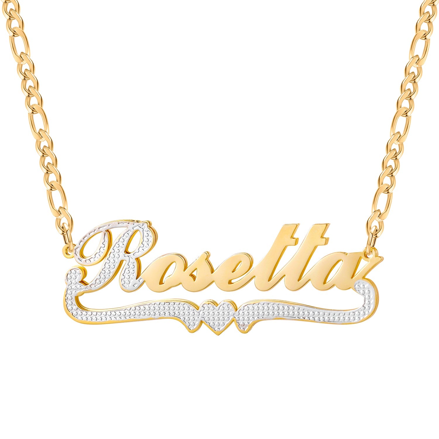 Double Plated Name Necklace | Iced Out