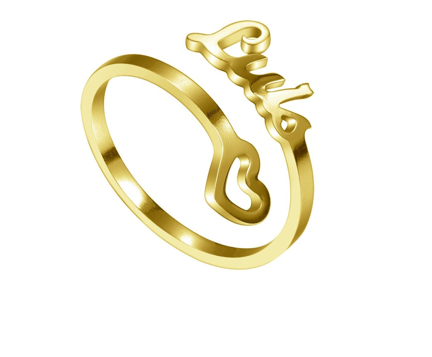 Empty Heart Name Ring - Julri Box