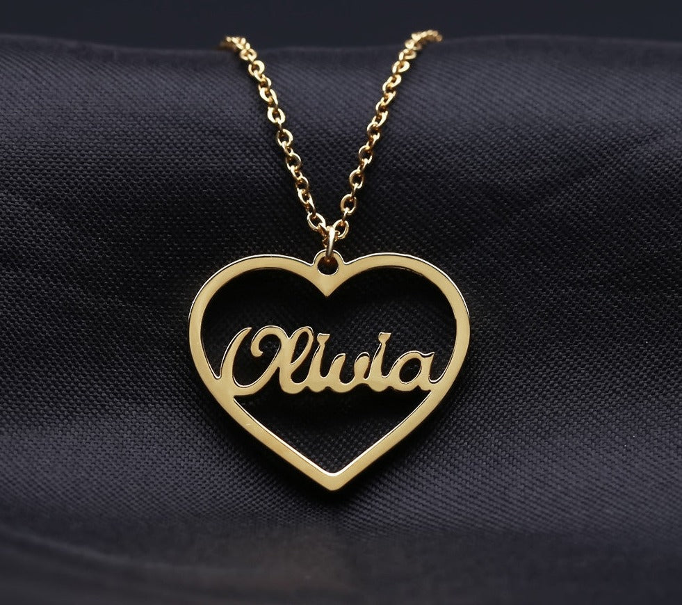 Heart Customized Necklace Stainless Steel F01 - Julri Box