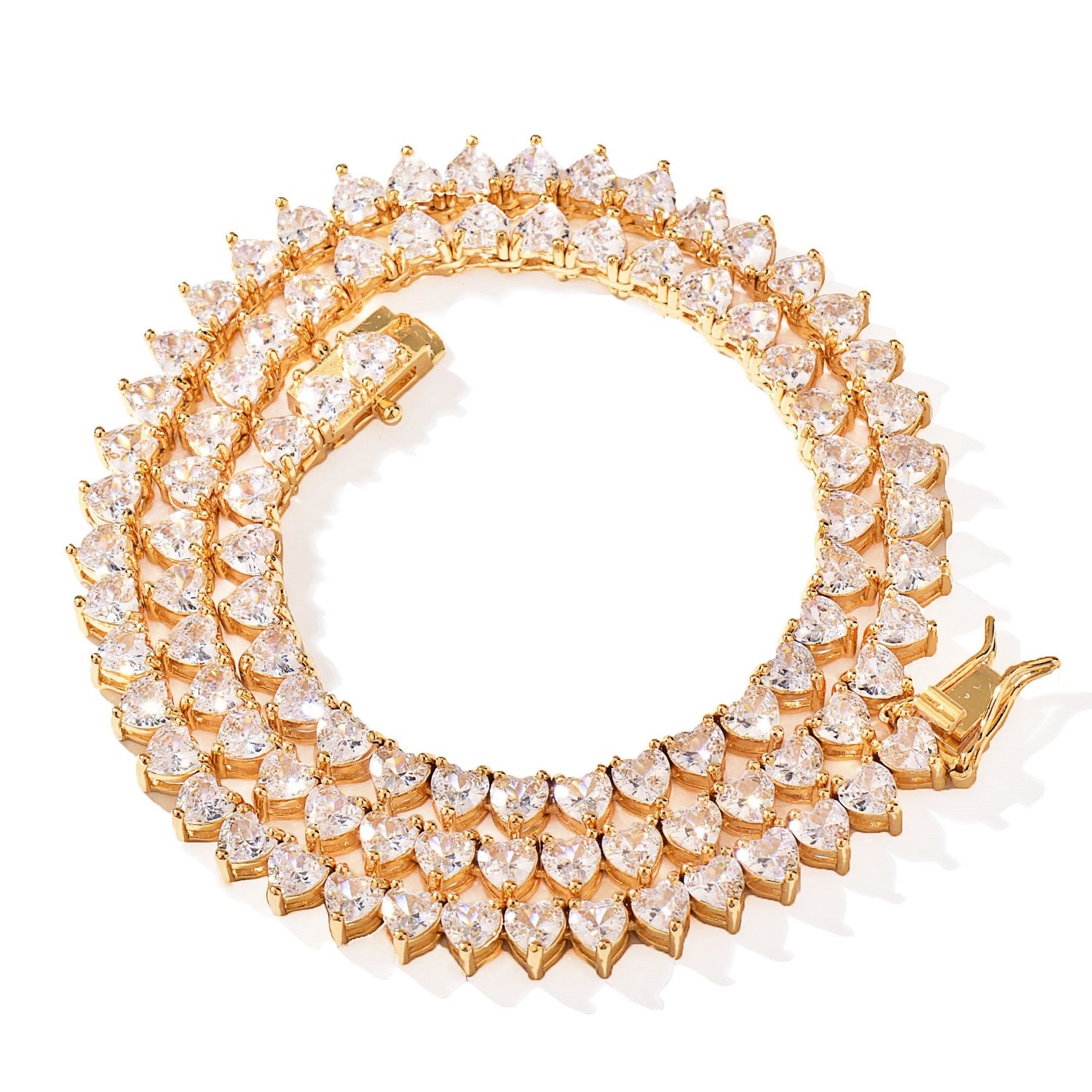 4mm | Heart Tennis Necklace | Diamond Tennis Necklace Womens