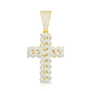 Iced Out Cross Pendant | Hip Hop Pendants Real